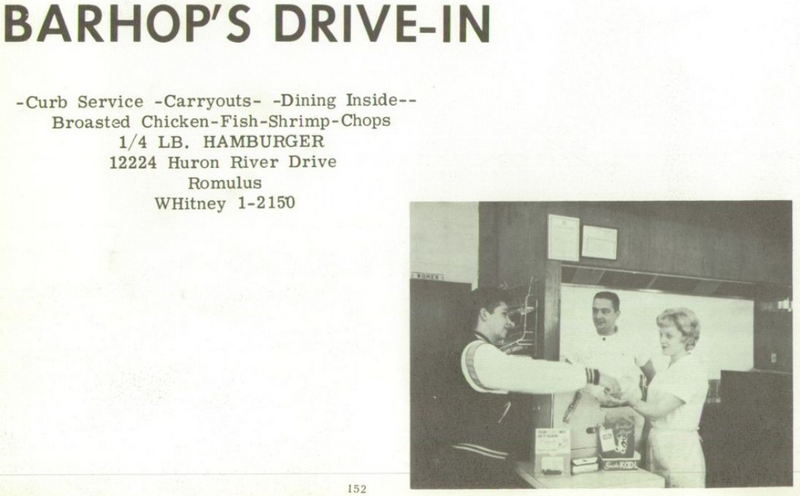 Barhops Drive-In - 1964 Romulus High School Yearbook